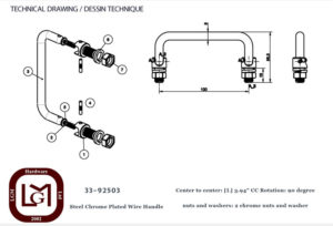 Steel Chrome Plated Wire Handle | LGM Hardware Ltd. 33 92503 Technical Drawing